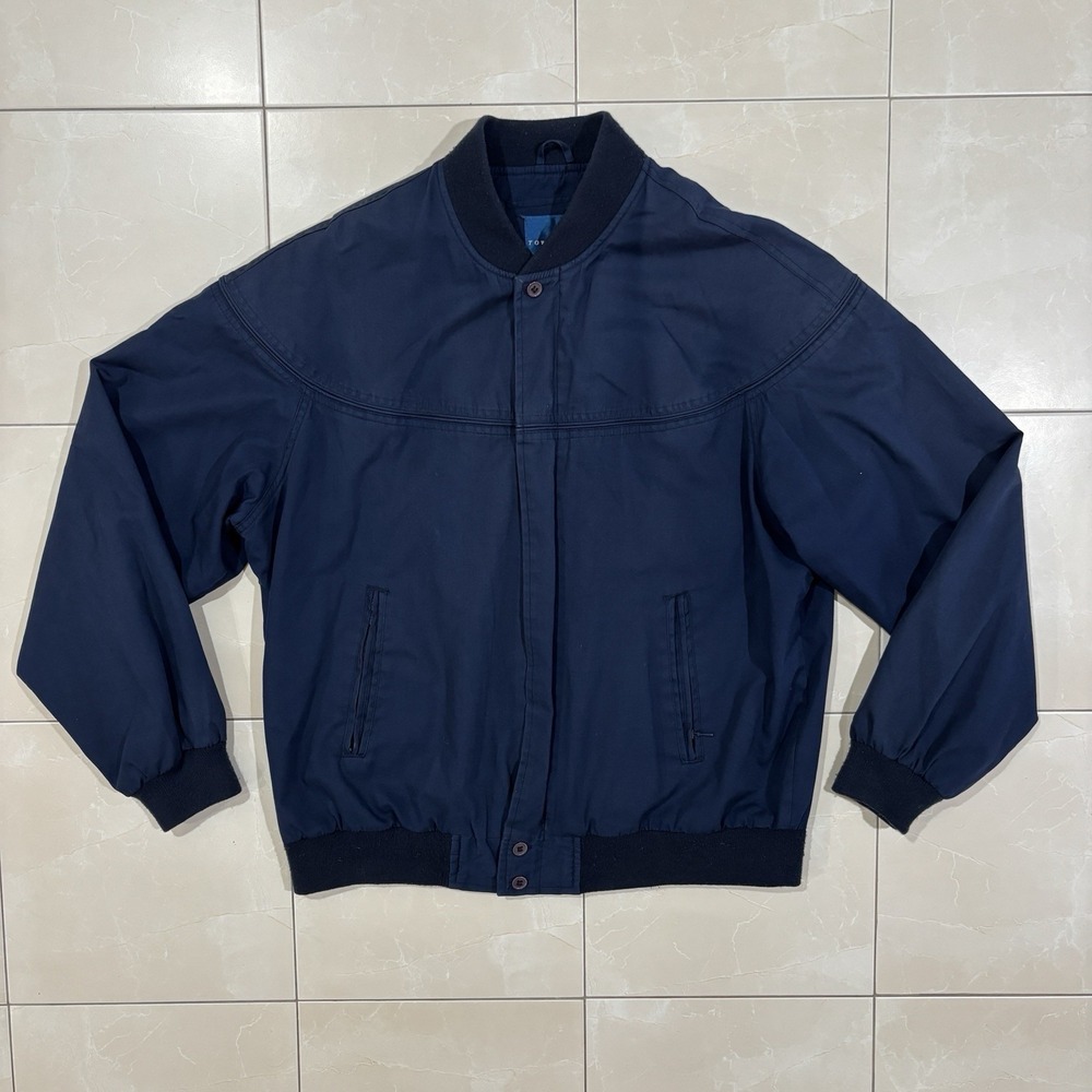 Vintage Towncraft Harrington Jacket Men's XL Tall Blue Zip Preppy JC Penney